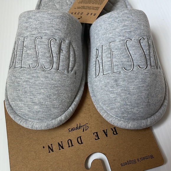 Rae Dunn BLESSED. scuff slippers | small (size 7-8) - Picture 3 of 5